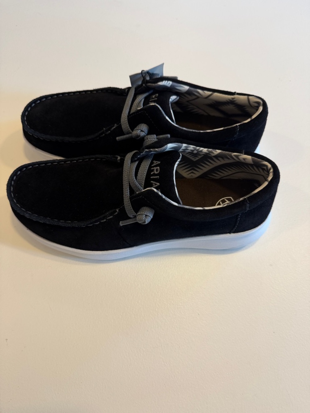 Ariat Men’s Black Suede Hilo Boat Shoes Sz 7D.  NWOB. Box 12